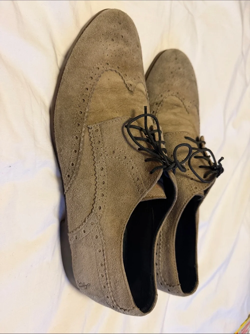 PS Paul Smith Men's Suede Brogue Derby Shoes - Beige